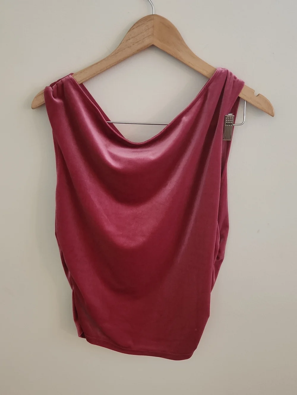 Old Navy Velvet Ruched Top XL Pink Rose - Picture 6 of 6